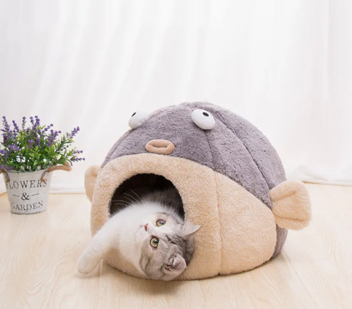 Warm Velvet Cat House Nest