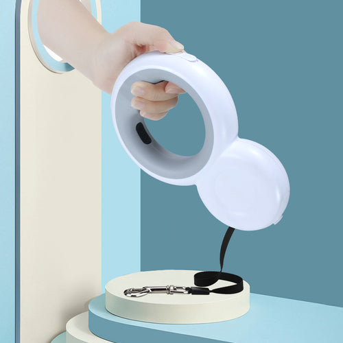Automatic Pet Leash with Lamp and Trash Bag Holder
