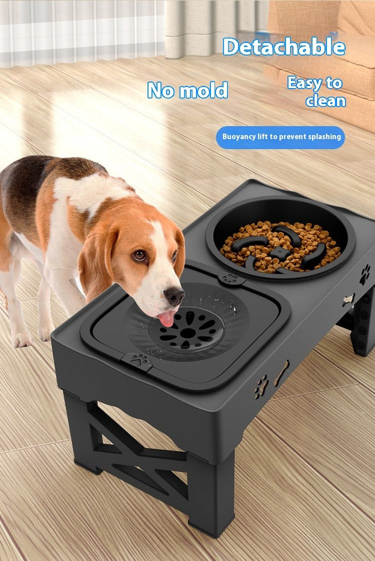 Adjustable Stainless Steel Double Dog Bowl Feeder