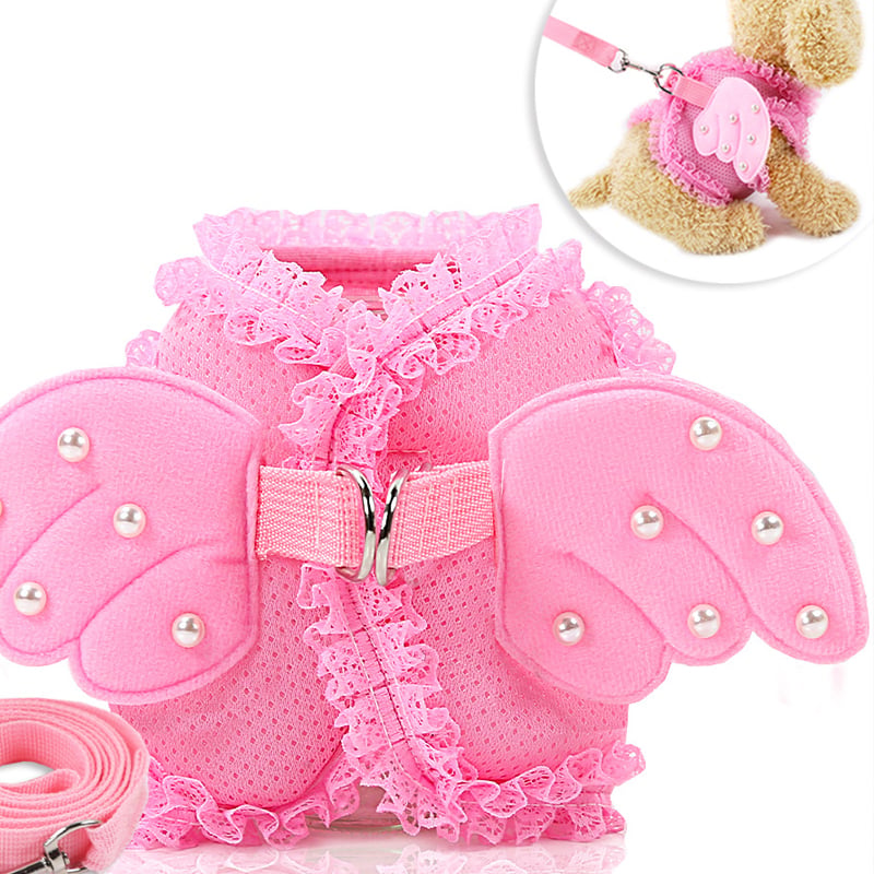 Pearl Angel Pet Chest Harness with Traction Belt