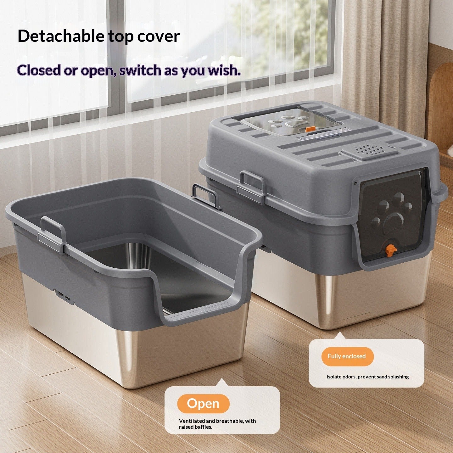 Odor Proof Fully Enclosed Cat Litter Box