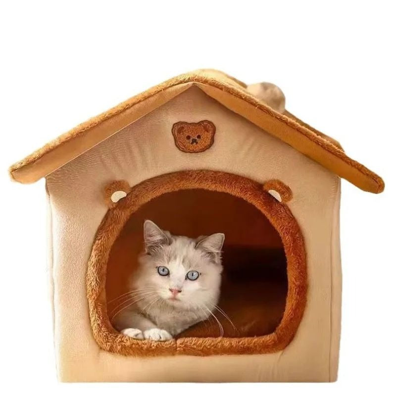 Warm Removable Cat & Dog House – Washable Winter Pet Bed