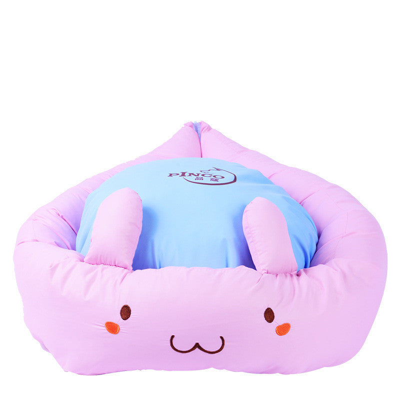PINCO Teddy Dog Cat Bed - Washable Cartoon Design
