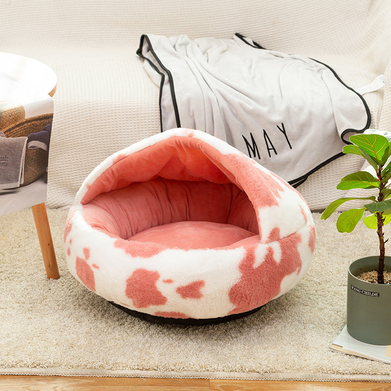 New Semi-Closed Pet Nest with Velvet Material
