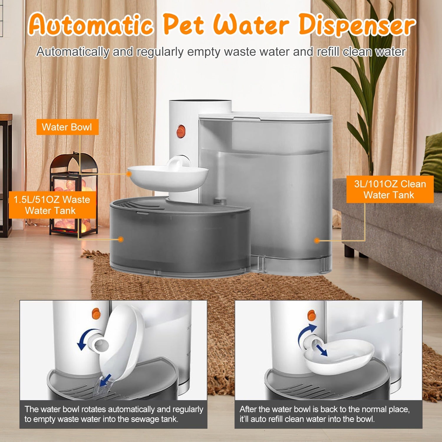 Smart Cordless 3L Pet Water Fountain