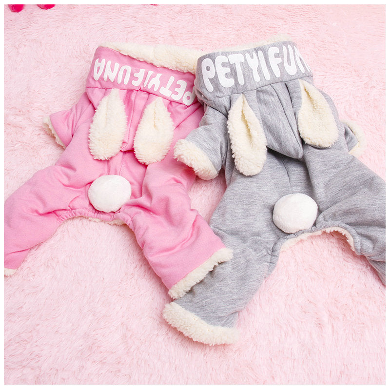 Thick Autumn/Winter Pet Bunny Outfit for Dogs