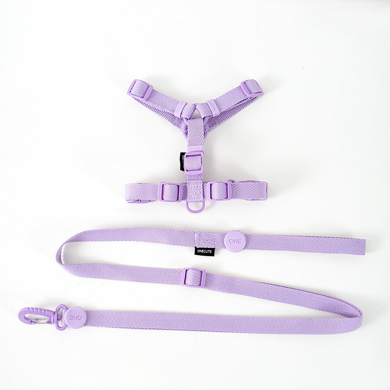 Korean Cat and Dog Macaron H-Type Collar with Lead