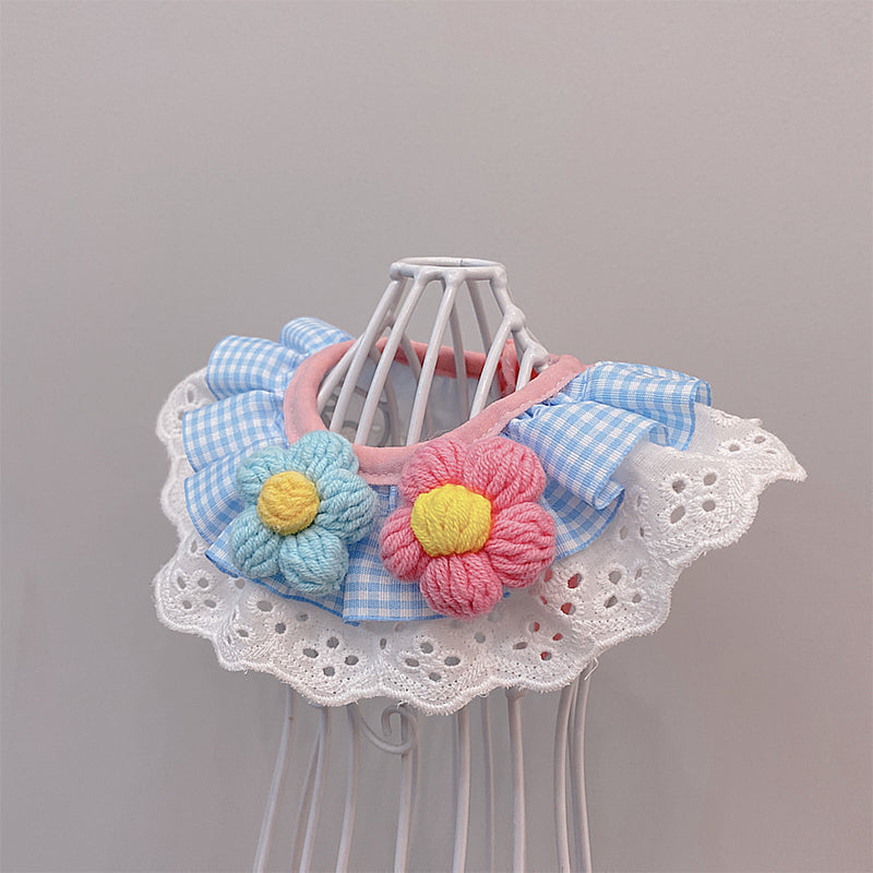 Cute Pet Collar and Bib with Saliva Towel