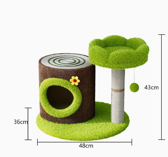 Vertical Cat Scratcher & Multi-level Cat Tree Bed