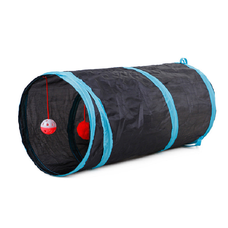Collapsible Cat Tunnel with Ringing Paper Puzzle Toy