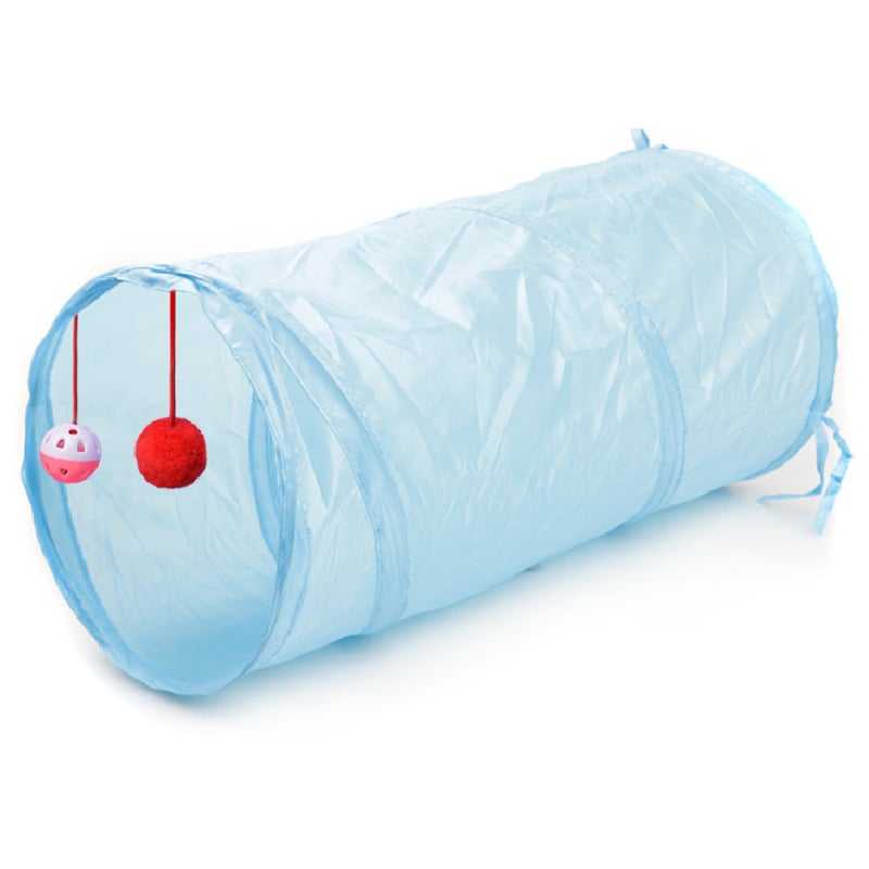 Collapsible Cat Tunnel with Ringing Paper Puzzle Toy