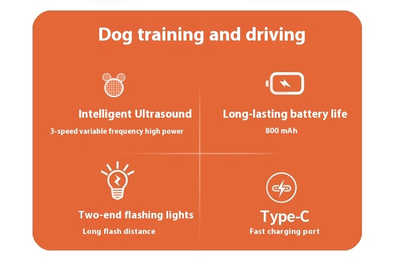 Ultrasonic Dog Repeller with LED Flashlight