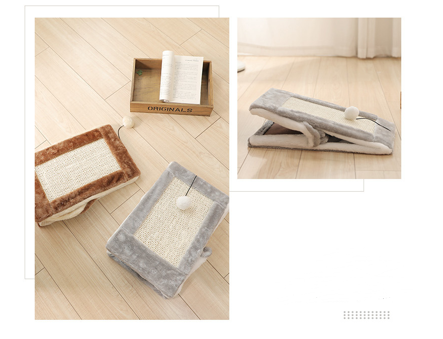 Plush Ball Cat Toy with Scratch Triangle and Climbing Frame