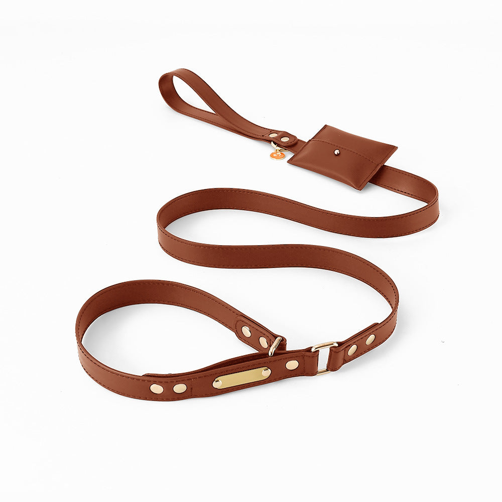 One-Piece Leather Explosion-Proof Dog Leash