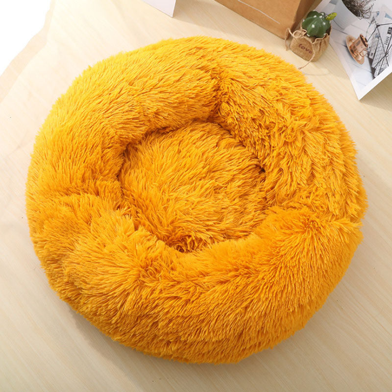 Deep Sleep Round Plush Pet Bed for Dogs and Cats