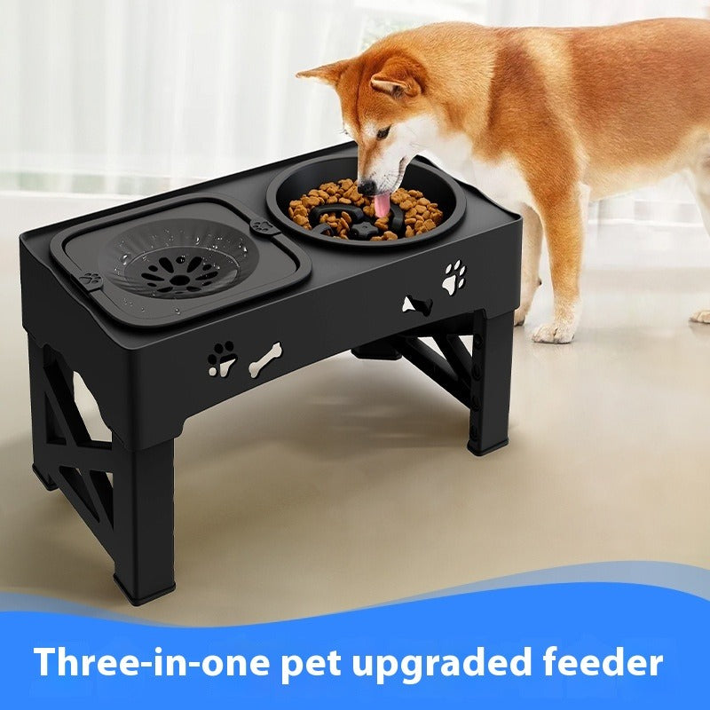 Adjustable Stainless Steel Double Dog Bowl Feeder