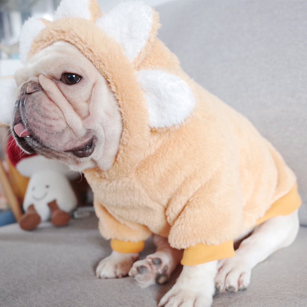 Dog Flower Fleece Sweater for French Bulldogs