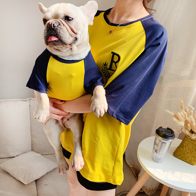 Short Sleeve Parent-Child Dog Clothing Set