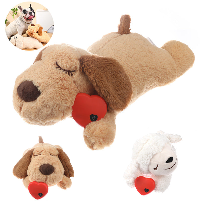 Pet Heartbeat Plush Dog Toy for Training and Comfort