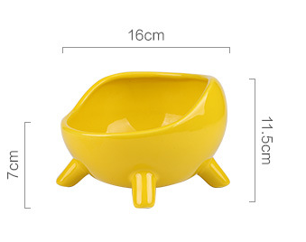 Ceramic Cat Bowl with Neck Support for Pets