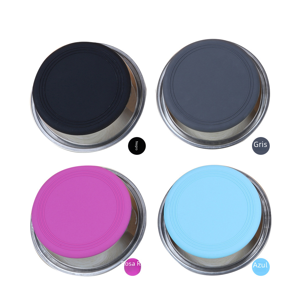 Stainless Steel Pet Bowl with Silicone Base for Dogs & Cats
