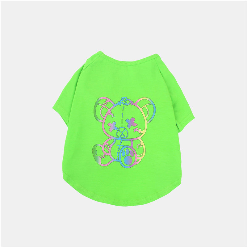 Cute Color Bear Cotton T-Shirt for Spring & Summer