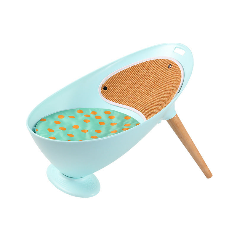 Multifunctional Cat Chair with Scratching Pad and Cushion