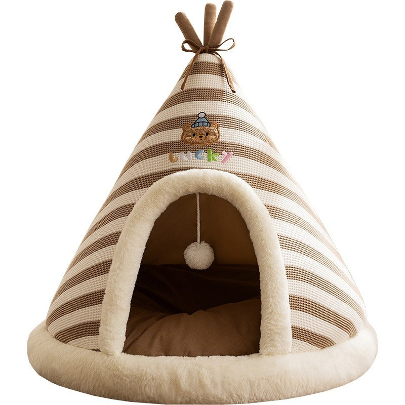 Knitted Warm Santa Pet Bed