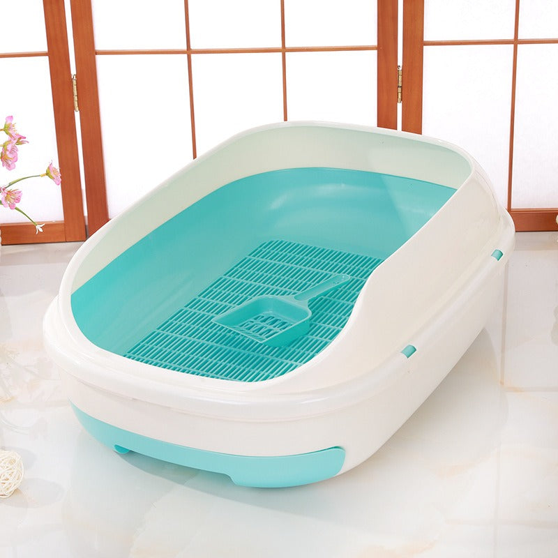 Semi-closed Grid Drawer Double Layer Litter Box