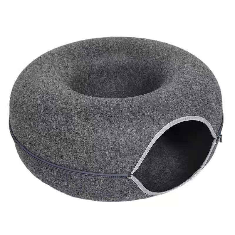 Pet Cat Bed Warm Felt Fabric with Anti-Scratch Mat