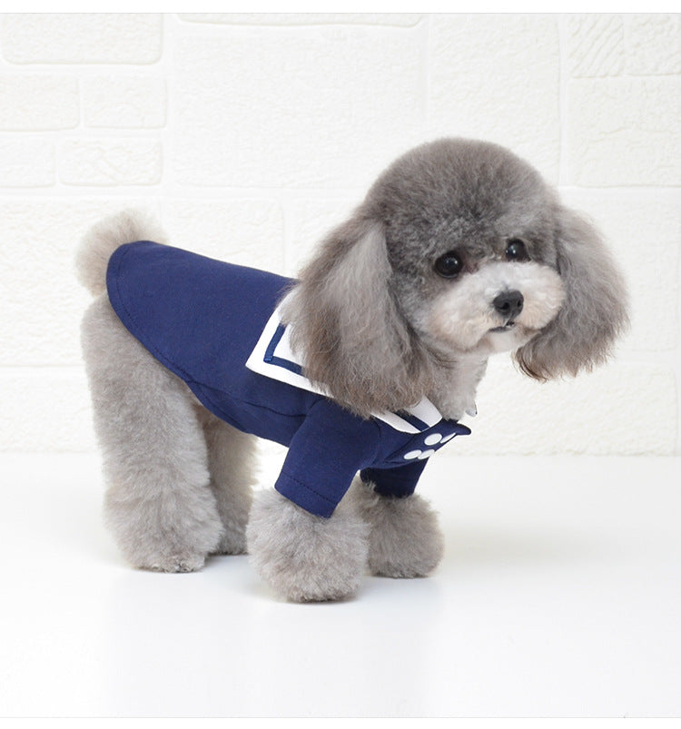 Pet Dog Sailor Outfit for Autumn/Winter Apparel