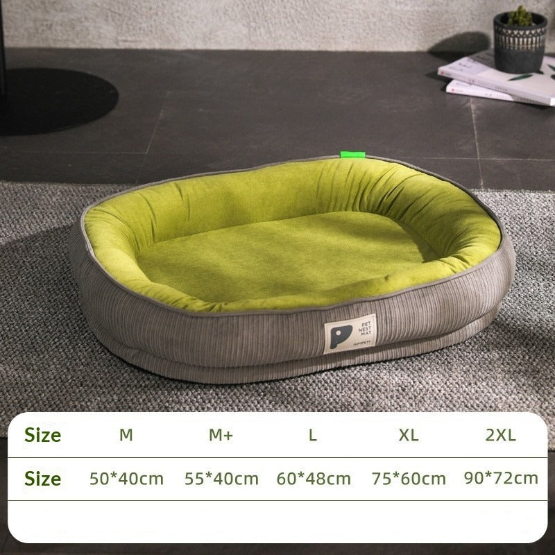 Oval Plush Pet Bed for Cats & Dogs