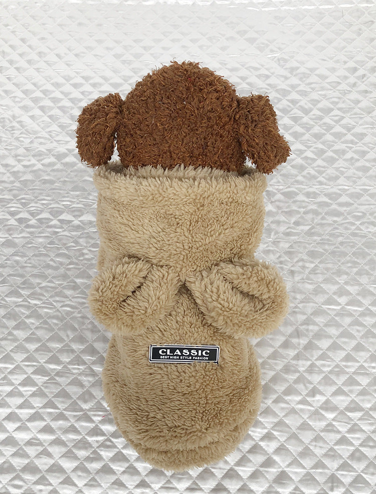 New Bear Ear Hoodie for Teddy Dogs in Solid Color