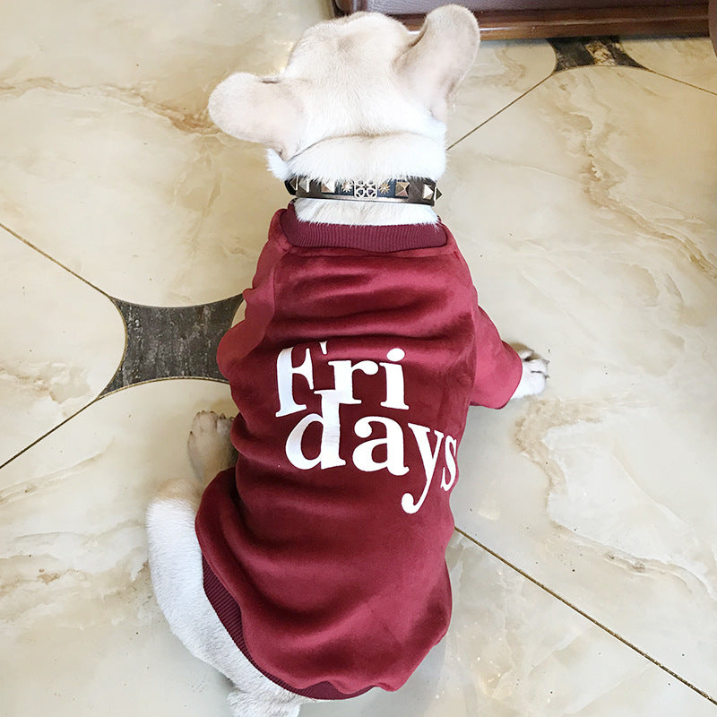 Double-Sided Thick Gold Velvet Dog Sweatshirt