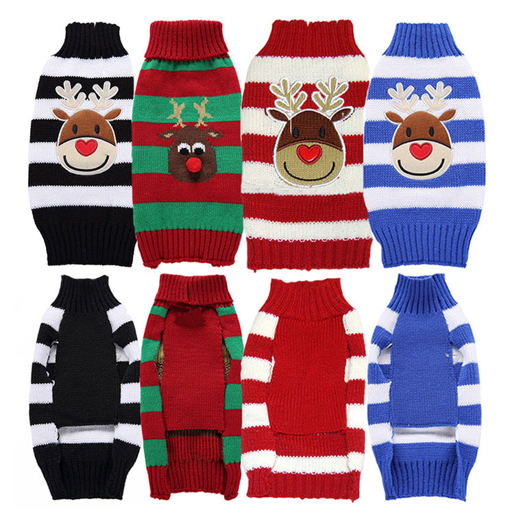 Moose Pattern Christmas Sweater for Dogs