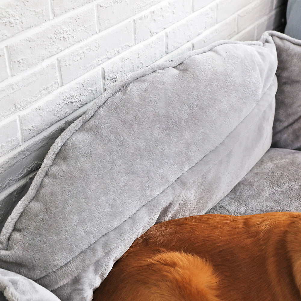 Waterproof High-Back Pet Bed for Dogs and Puppies