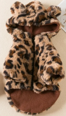 Leopard Print Dog Jacket for Spring and Autumn (One Piece)