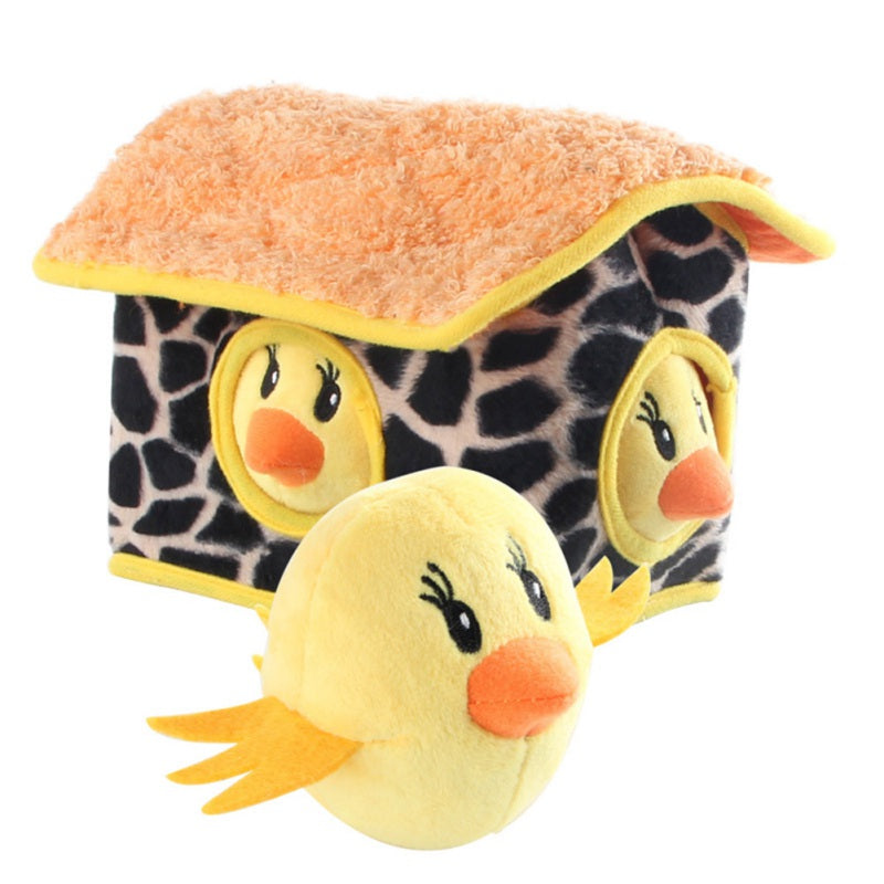 Pet Tooth Grinding Toys - Hide-and-Seek Yellow Chick