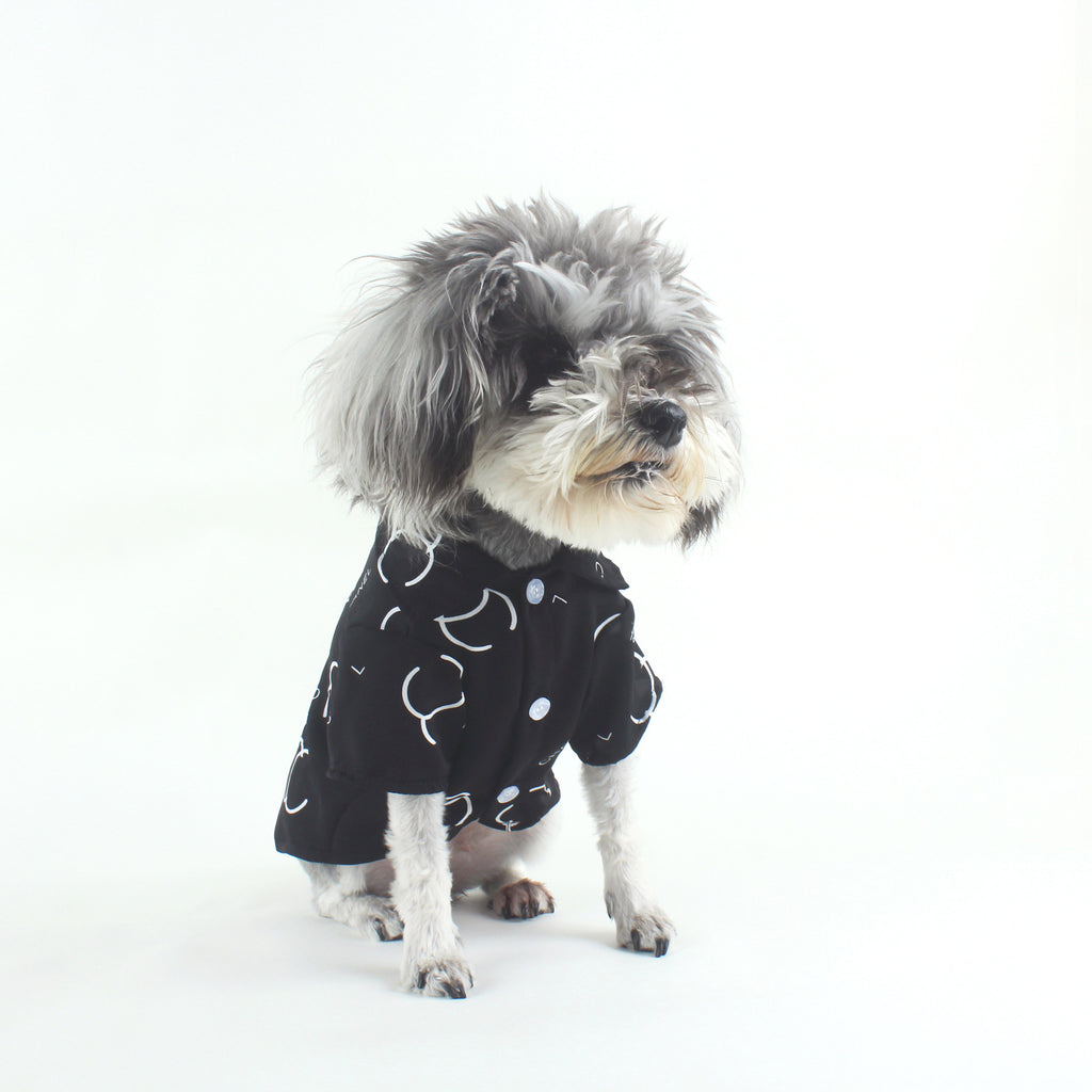 Casual Black Letter Shirt for Dogs