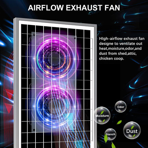 15W Solar Fan for Pet House with 2 DC Ventilators