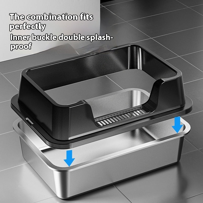 Stainless Steel Semi-Closed Litter Box