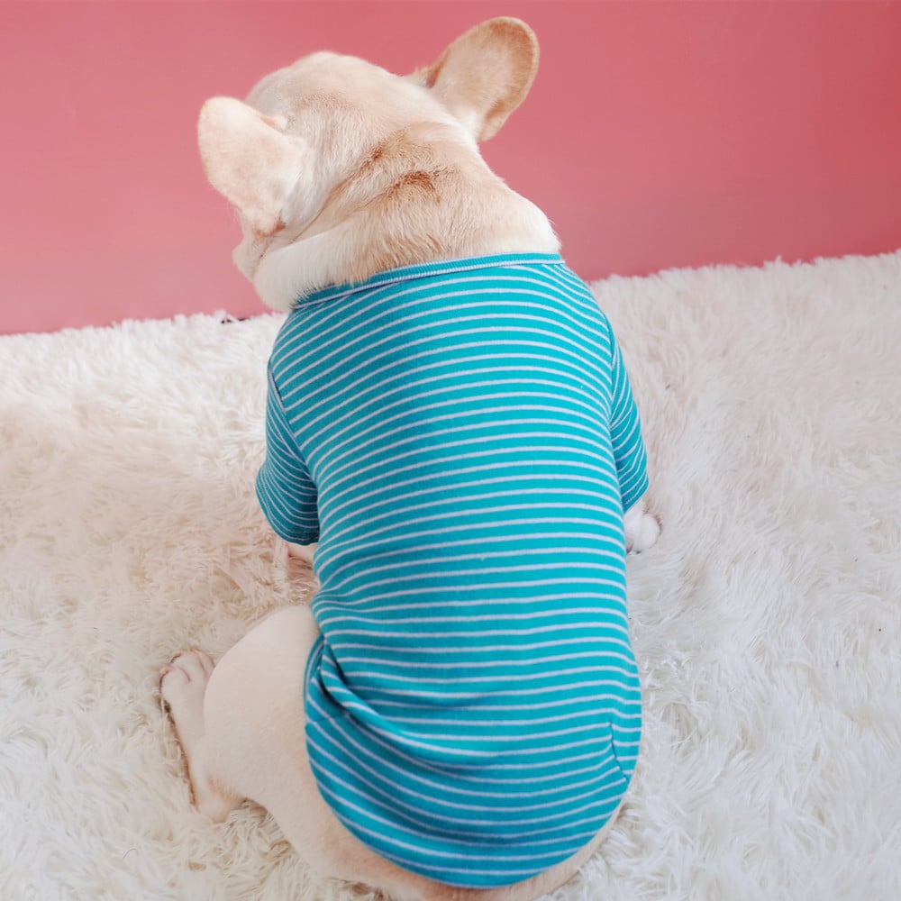 Striped Cotton Stretch Padded T-shirt