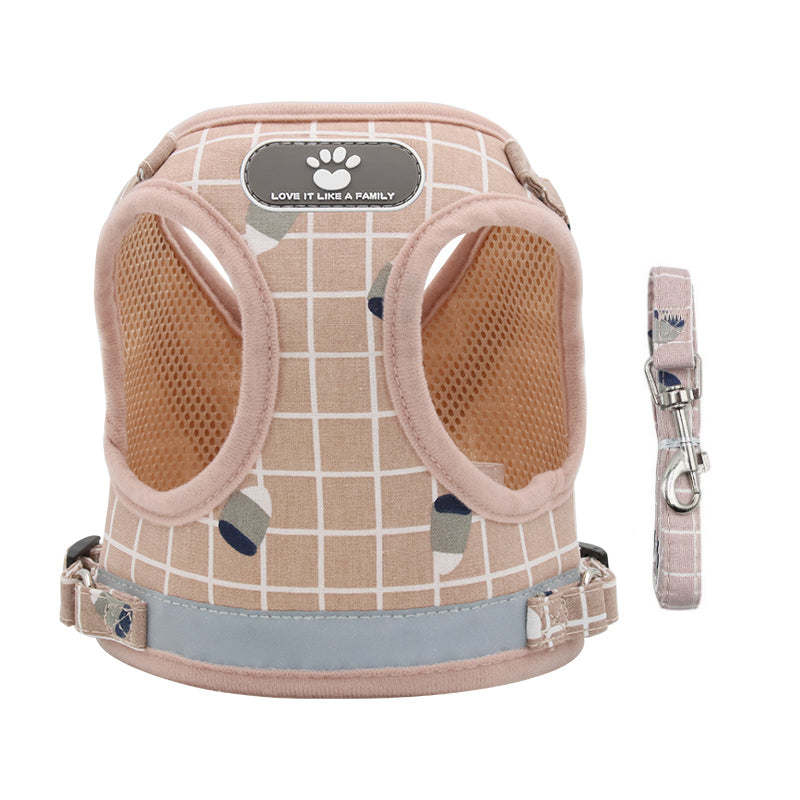 Adjustable Reflective Pet Traction Rope and Collar Set