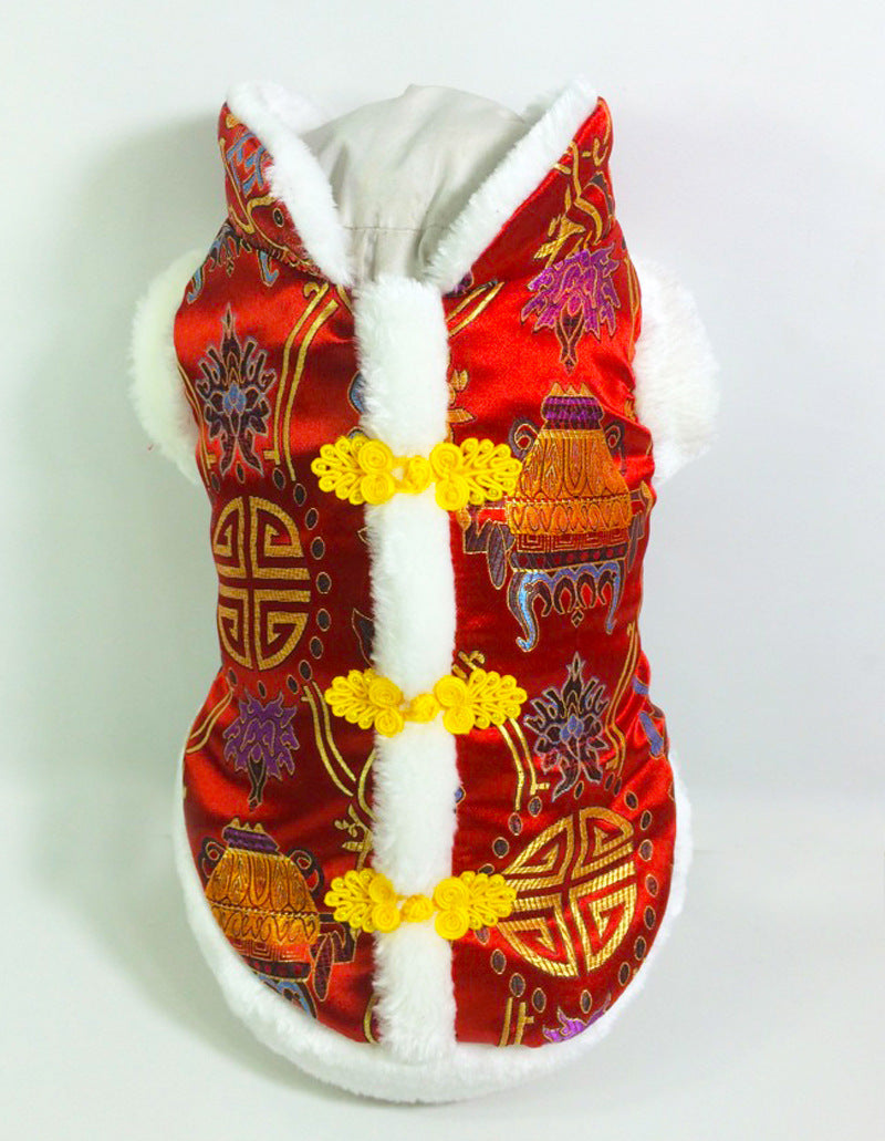Chinese-style Pet Clothes for Warmth in Tang Suits