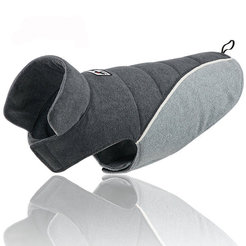Reversible Fleece Dog Coat for Winter Warmth