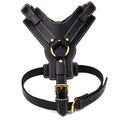 Black Cowhide Leather Chest Strap for Pets