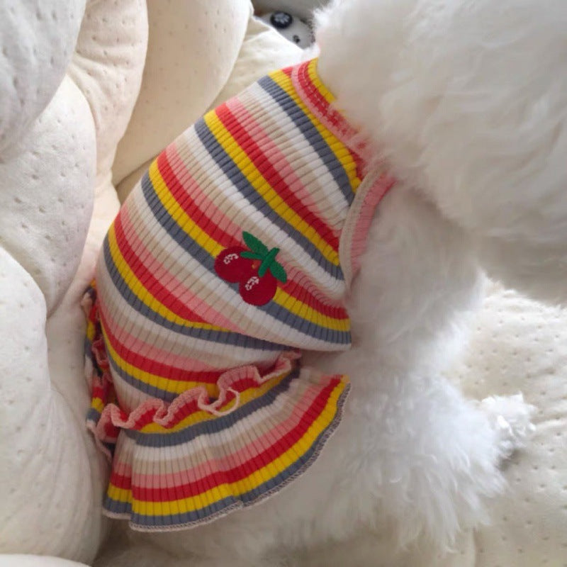 Thin Striped T-Shirt for Dogs - Pet Sling Outfit