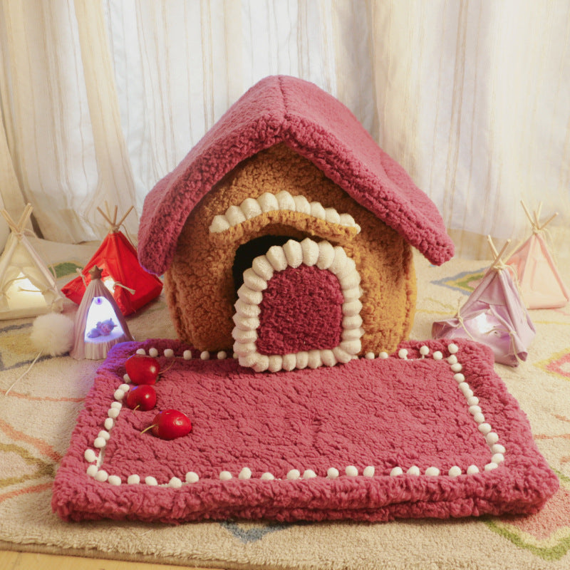 Winter Cozy Dog House for Small Breeds and Cats