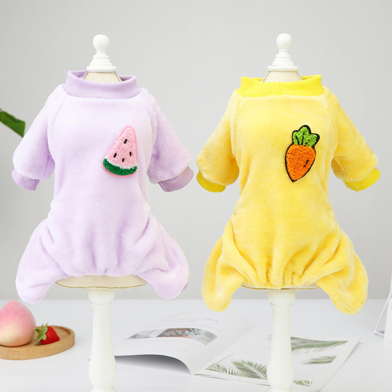Autumn Winter Pet Clothing - Coral Fleece Dog Outfit