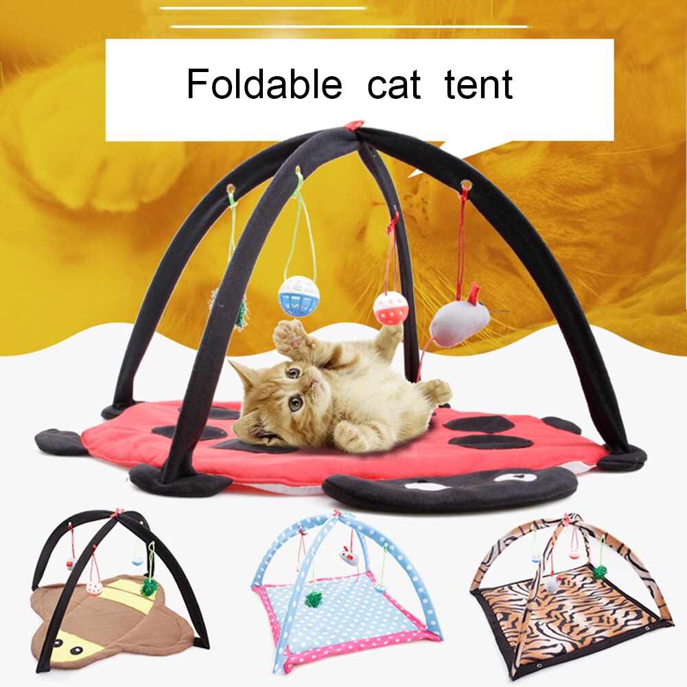 Folding Cat Tent and Hammock Play Mat for Cats